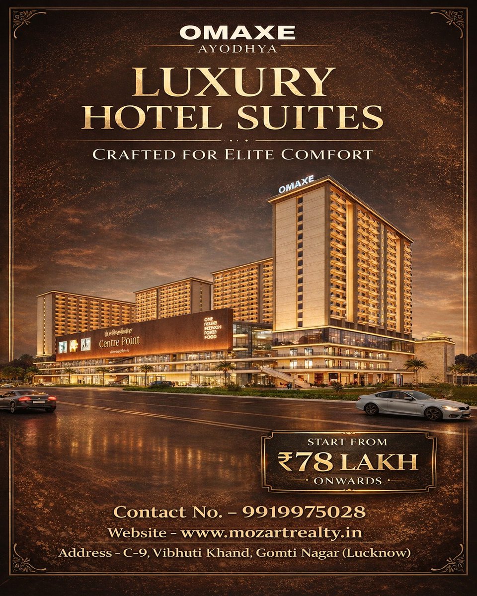 MozartRealty's tweet photo. Own A Space In Ayodhya’s Landmark –  Omaxe Centre Point Ayodhya! 
Perfect For Retail, Office &amp; Leisure Spaces.
----
Call:- +91- 99199-75028
Web:- https://t.co/GQ1WCoN8hy &amp; https://t.co/PuPTPrZ8GT
#MozartRealty #OmaxeCentrePoint #Omaxe #AyodhyaRealEstate #OfficeSpaces #Ayodhya https://t.co/JBZFVW3Hhl