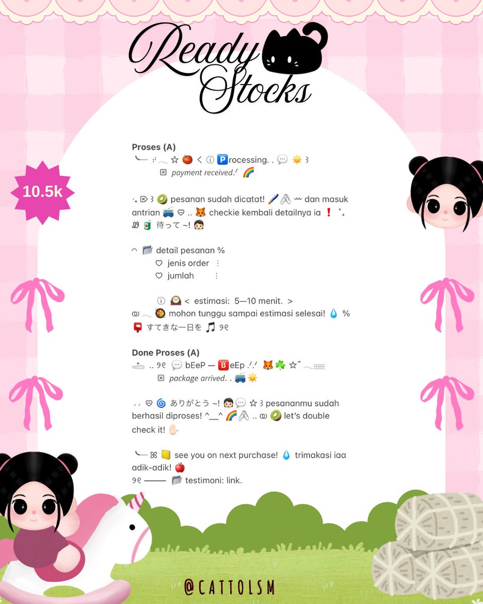 CATTOlSM's tweet image. ⣠ ︵  ♥︎  help repost?  tysm &amp;lt;3 ⭐️🎀  𓂅

◠  ⢸⠀ ada 3 bundle  wording  proses  &amp;amp;  done proses  rs. . 🎶🍏  𓂃 . εїз   hanya  1O.5K saja .ᐟ.ᐟ  &amp;gt;___%   💬👧🏻   ▷  mari  ketuk  DM  sekarang. . ✋🏻 ₊˚𓂂

☆ —— alt for details! . . 🐈💧
# zonauang  %  # zonajajan  %  # zonaba