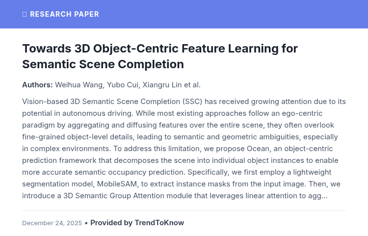 Towards 3D Object-Centric Feature Learning for Semantic Scene ...