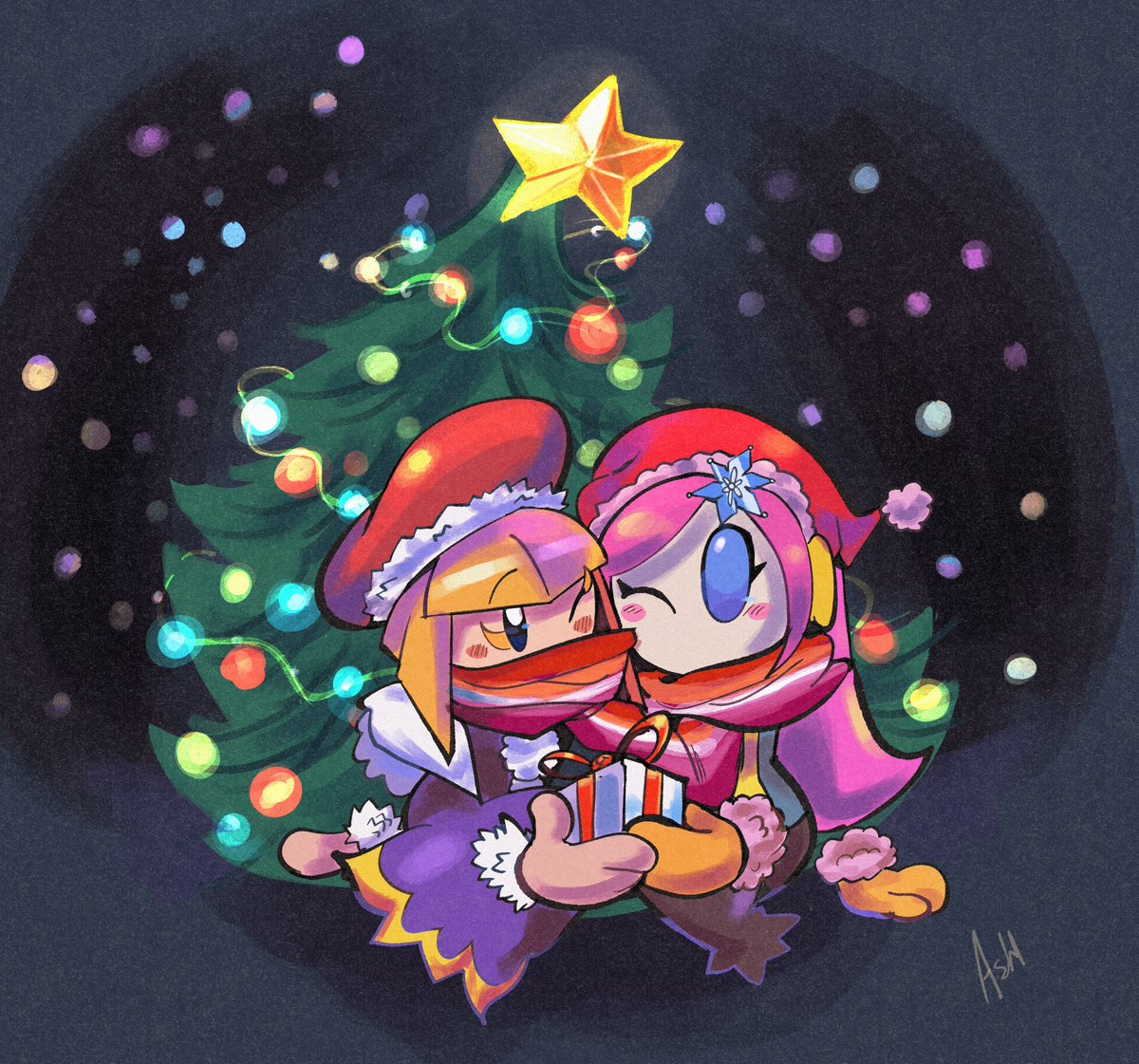 Happy Christmas to y'all!! 🤍 #Christmas2025 #Kirby #myart #fanart