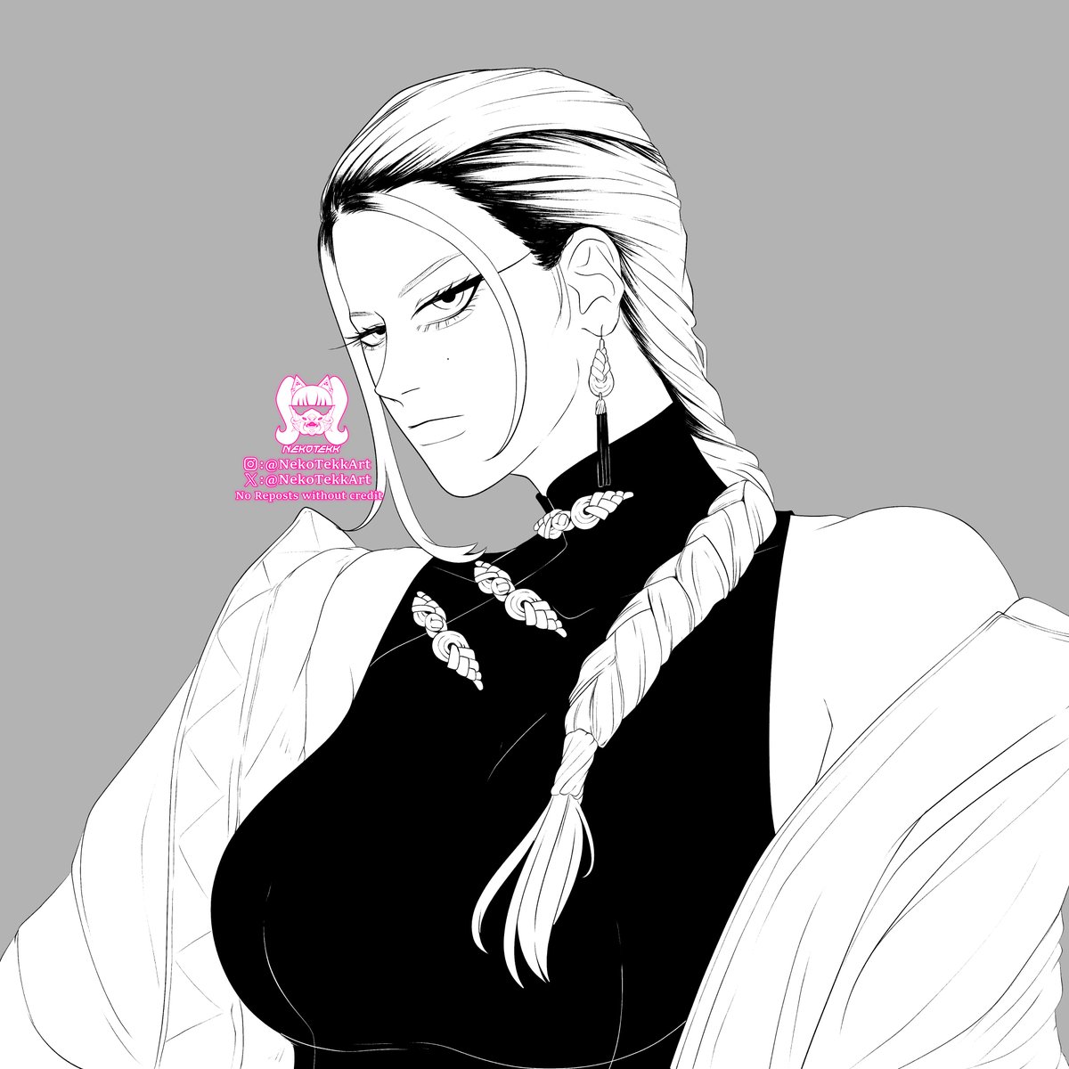 NekoTekkArt's tweet image. I THINK I found the line art brushes that Sano-sensei uses. So, I tested them out a bit tonight. 🤍

(No glasses because I have no patience to draw them now lol.)

#gokurakugai #極楽街