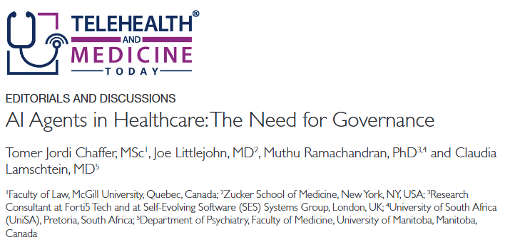 THMToday's tweet photo. >>>NEW Article
AI Agents in Healthcare: The Need for Governance | Telehealth and Medicine Today https://t.co/vlcCdJ8MLH 

#AIagents #AIethics #governancebydesign #multiagentsystems #digitalhealth #telehealth #healthinnovation #futureofhealth https://t.co/PRgDAG0Wkj