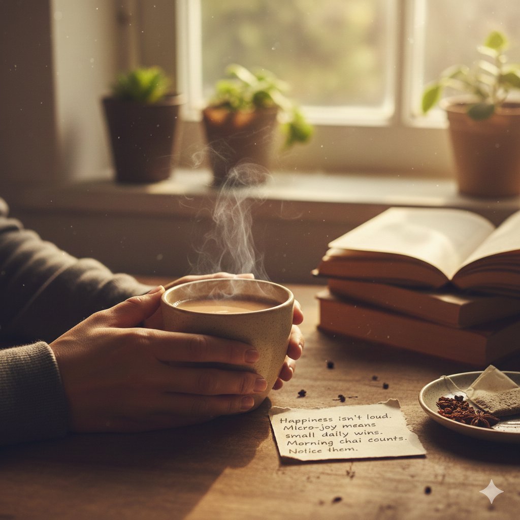 01. NEW AGE WORDS
MICRO-JOY ✨
What it means 👇
Small moments of happiness in daily life.
A Example 💬
“Your Morning chai.”
Why it matters 🚀
Happiness isn’t loud.Discover it.
What are your micro-joy...

#WordOfTheDay #ModernWork #GenZAtWork #wordculture #ikigrow