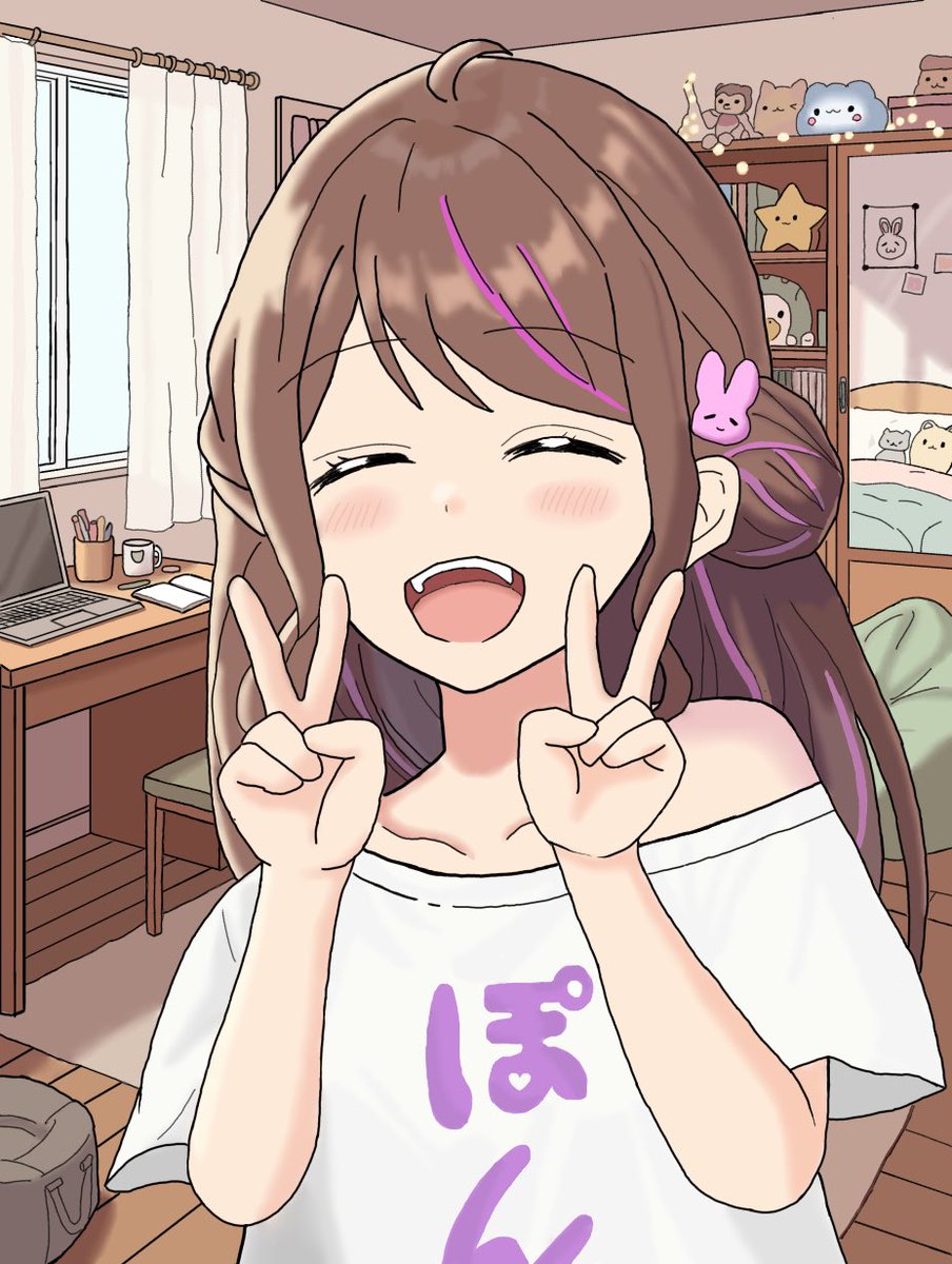 Raichi_3234's tweet image. 笑顔ピース！🐰💜

#APOPs
#AYAアート