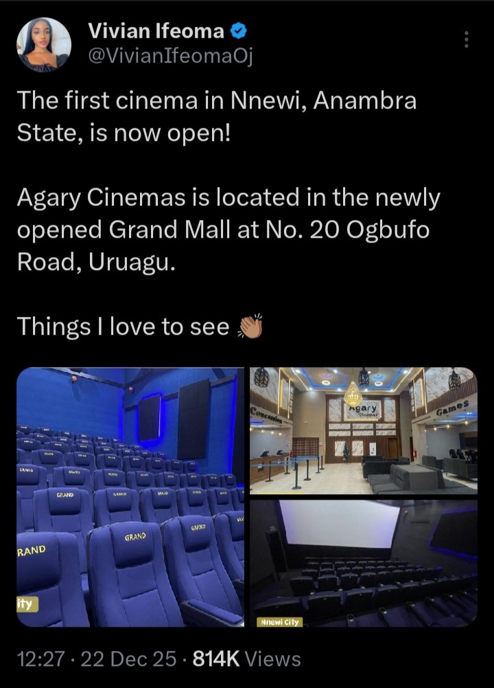 If Anambra has the highest number of billionaires in Ibo land and they are just building first hospitals and cinemas in 2025, what will other places in Ibo land look like?