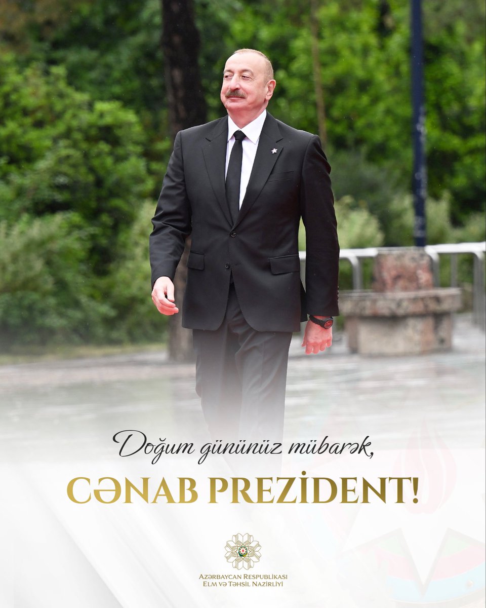 Bu gün Azərbaycan Respublikasının Prezidenti cənab İlham Əliyevin doğum günüdür.

Dövlətimizin başçısını səmimi-qəlbdən təbrik edir, ölkəmizin davamlı inkişafı və Azərbaycan xalqının rifahı naminə həyata keçirdiyi fəaliyyətlərində uğurlar arzulayırıq.
