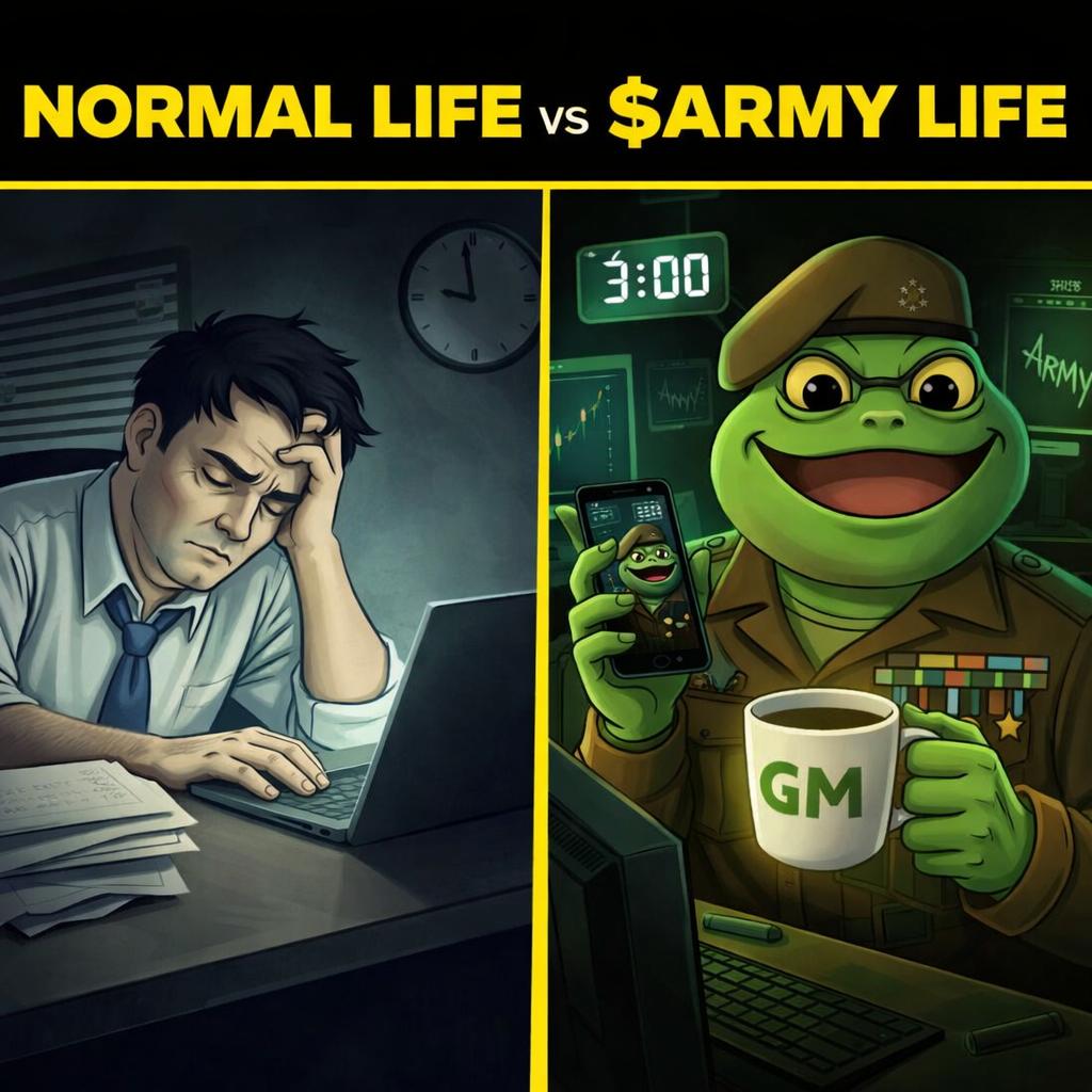 <a href="/lynk0x/">lynk</a> Get enlisted in $ARMY at these levels. skip the 9-5🫡🐸