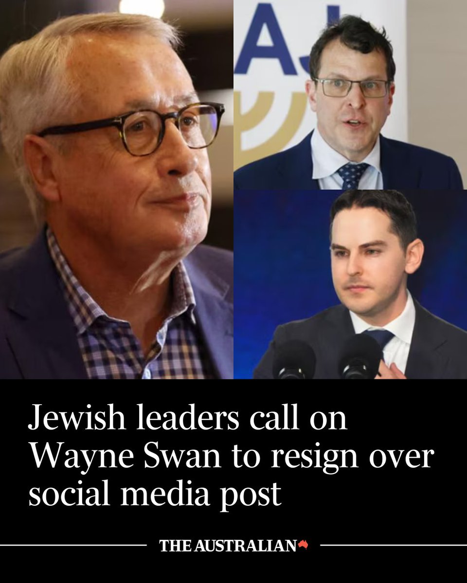 australian's tweet image. Outgoing Labor Party president Wayne Swan has been forced to apologise for “offence caused” after the country’s leading Jewish community organisation called on him to resign and for Anthony Albanese to disavow him for sharing a social media post attacking Bondi Beach massacre…