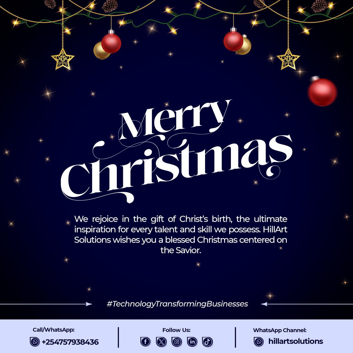 hillartsolution's tweet photo. Merry Christmas🎄

We rejoice in the gift of Christ's birth, the ultimate solution for us all. In the spirit of the season, we’re offering 10% OFF all purchases and services! 🎁

#Christmas2025 #christthecenter #ChristmasSale #hillartsolutions https://t.co/eOXfLeyGDA