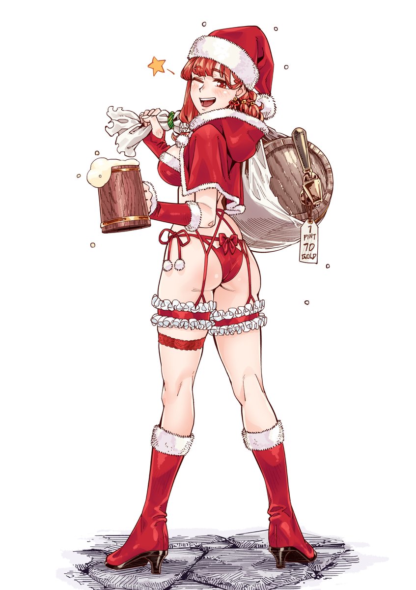 クリスマスはサンタコスで売り子をすることで日銭を稼ぐベル 