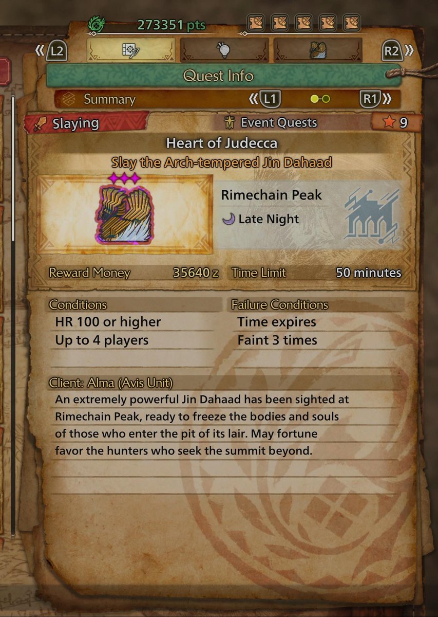 sinyaball's tweet photo. Going to try this quest today with my not so built set.. Fingers crossed 🤞

#MHWilds #GamingCommunity #MonsterHunterWilds https://t.co/e1rgikfEcg