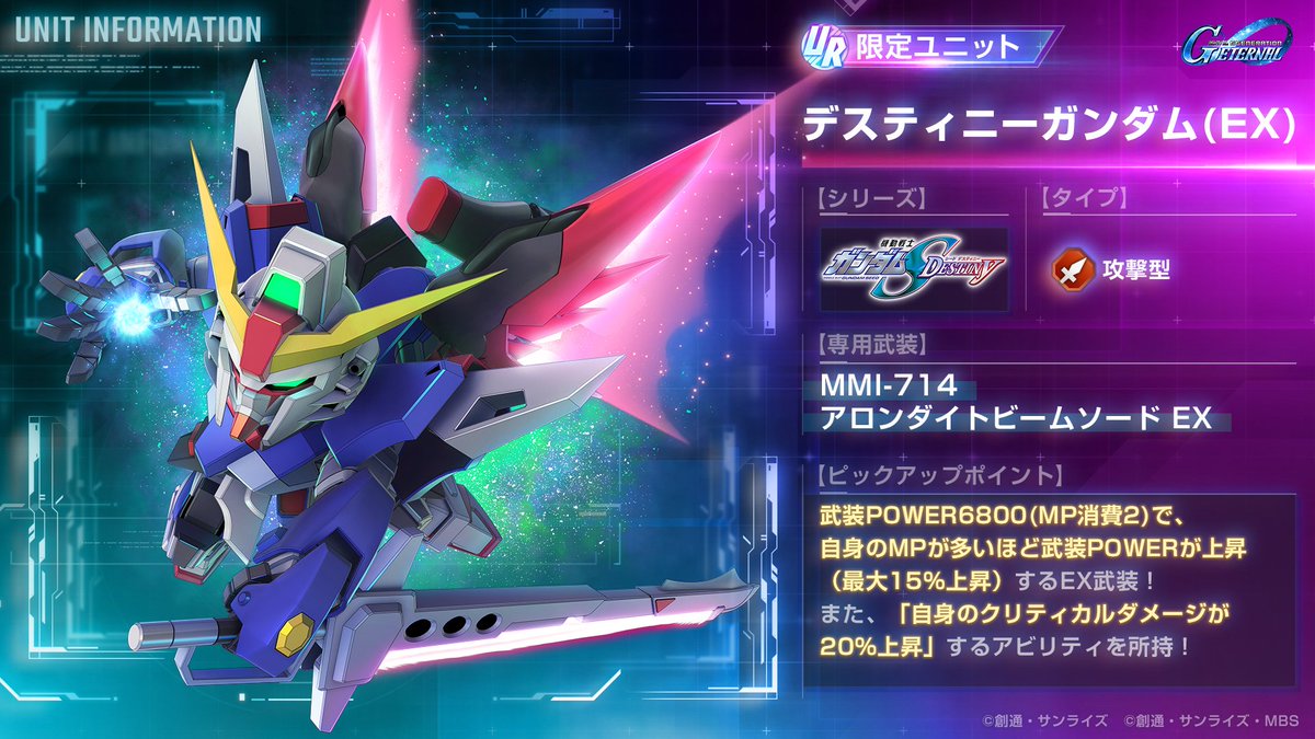 ジージェネエターナル シン君MPアビ持ってるからデスティニー火力