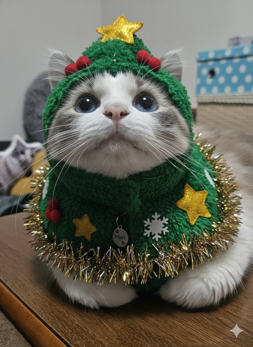 2j_know6's tweet photo. @hotanyan 初めまして😊うちのネコチャンツリー🎄🐱です😇 https://t.co/nx3lDvohHY