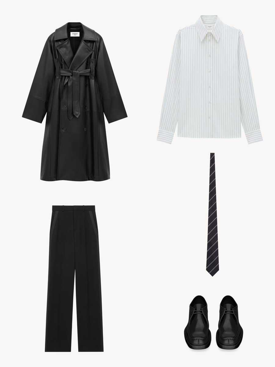 misskloss_1001's tweet image. 251224 ELLE MEN Fresh 2025 Issue 5
#SaintLaurentxTEN
#TENxELLEMENFresh #TEN #TENLEE

SAINT LAURENT
25AW Menswear Look 27

Long Coat In Plunged Lambskin
Cassandre Shirt In Tack-Stripe Poplin
High-Rise Tuxedo Pants In Grain De Poudre
Striped Wide Tie In Silk
Harvey Derbies In…