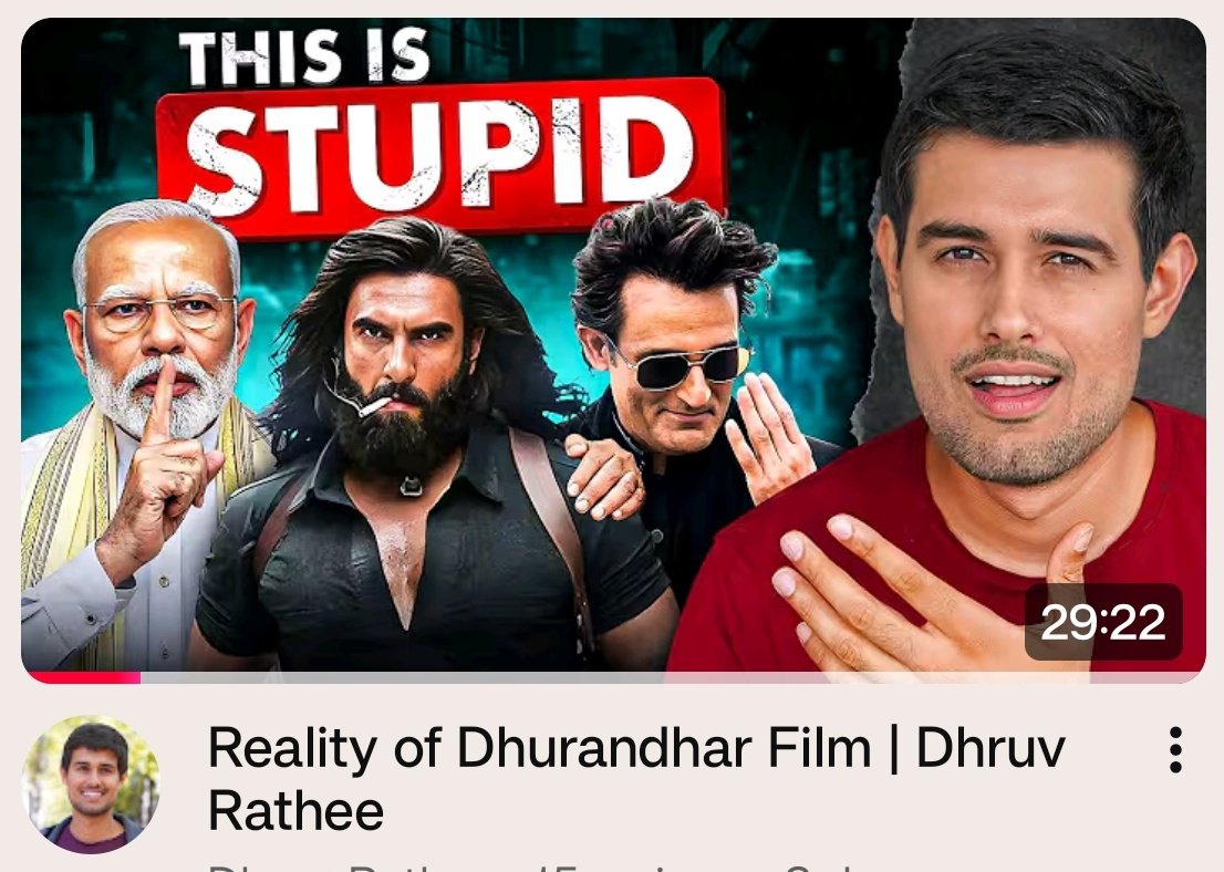 PRAFULKULKARN18's tweet image. Dhurandhar has clearly exposed so many Pak sympathising cockroaches in our country.

This time even his own audience are cringing hard with his logic.

This hijda looking delusional scum has exposed himself so hard he has to delete the comments on his video.