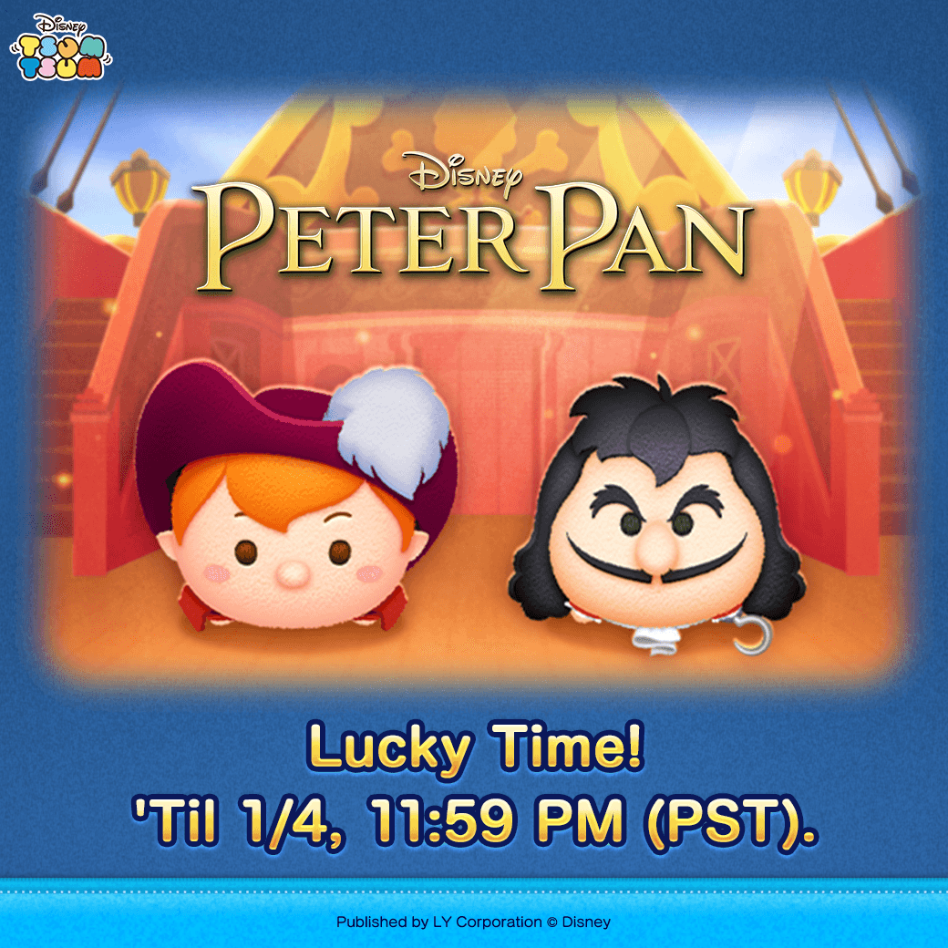 LINE_tsumtsum_g's tweet image. Premium Box 🎁
This month's new Tsums &amp;amp; Lucky Time!

✨ Featuring ✨
Captain Peter Pan
Final Battle Captain Hook

▼ Check out the Premium Box!
lin.ee/gKwJUPP

#TsumTsum
#PeterPan