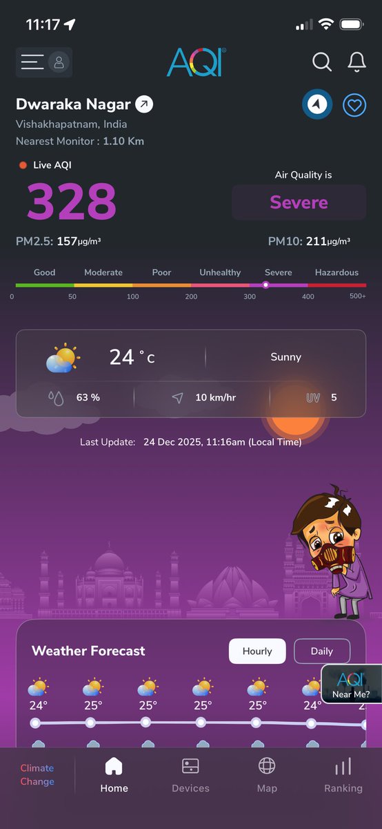Riyazuddin99's tweet photo. Among world’s top 200 most polluted cities, only 12 are outside India. The rest are Indian cities. Truly proud to be an Indian

Vizag stands at 50th globally. We need answers here. @narendramodi @byadavbjp @ncbn @naralokesh @PawanKalyan @pbhushan1 @vizagcollector @CPCB_OFFICIAL https://t.co/HX1ZjQV7Ab