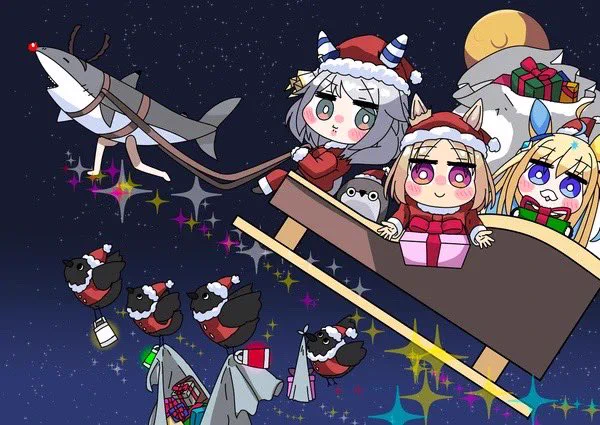 一昨年のサンタヒシミラクルとサンタネオユニヴァースとサンタトップロード #ウマ娘