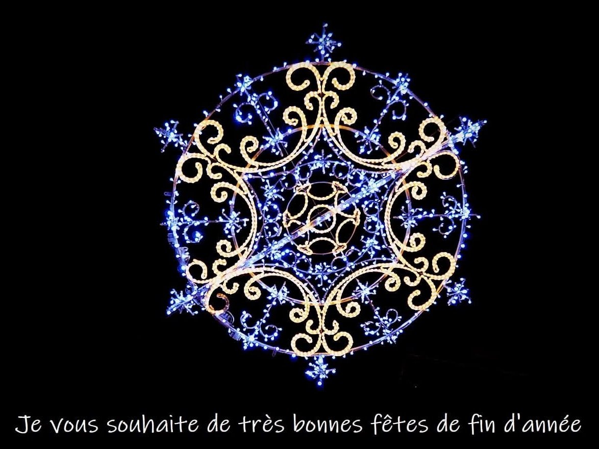 Je vous souhaite un excellent réveillon de Noël. Que cette pause festive vous apporte repos et sérénité auprès de vos proches. Au plaisir de vous retrouver bientôt, joyeuses fêtes