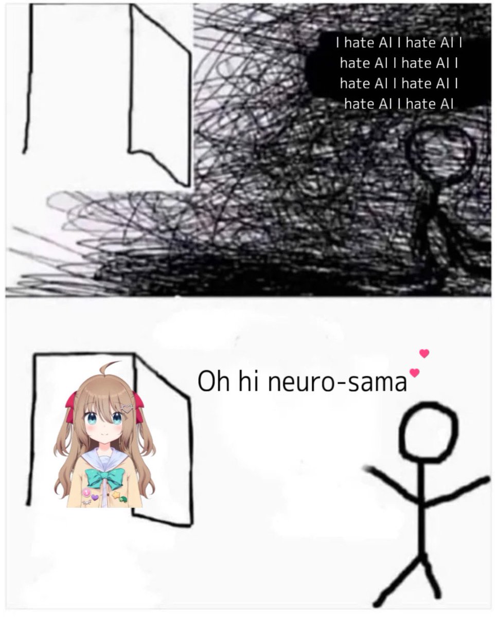 hazy2go's tweet image. amazing things are happening in the AI hater front thanks to neuro-sama