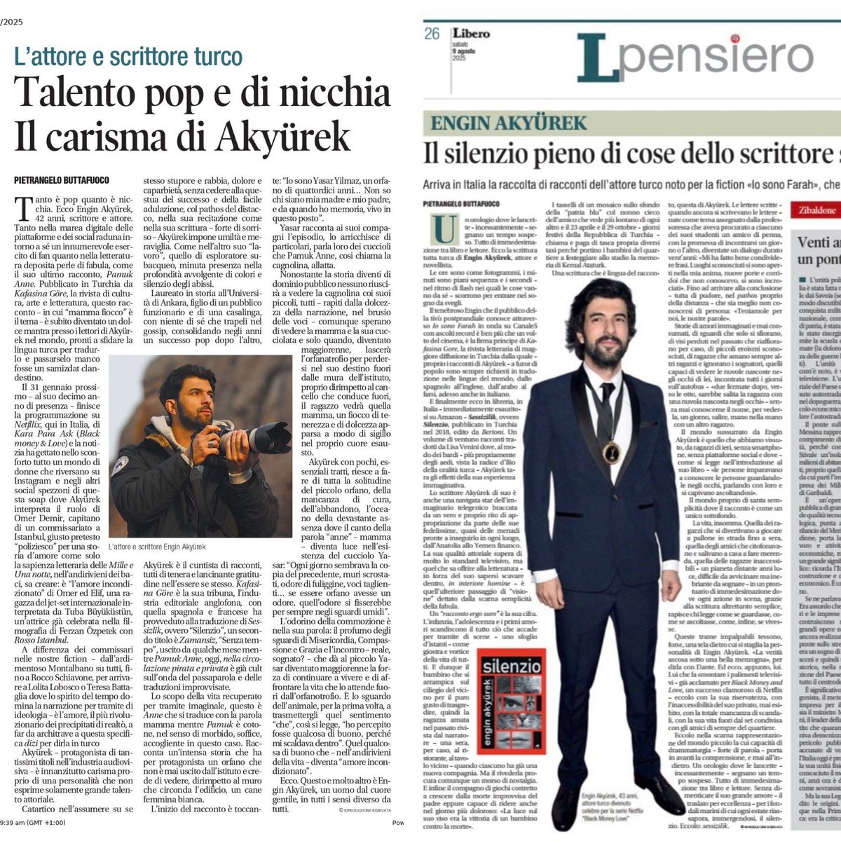 There is no doubt about how much #EnginAkyürek is loved in Italy

In just 2025🇮🇹:
- #1 on Netflix with #OldMoney
- #6 Best-Selling book with #Silenzio
- Featured in the prestigious #LaBiennaleDiVenezia  and the “Libero” newspaper
- resounding success of AF on TV in day+prime time