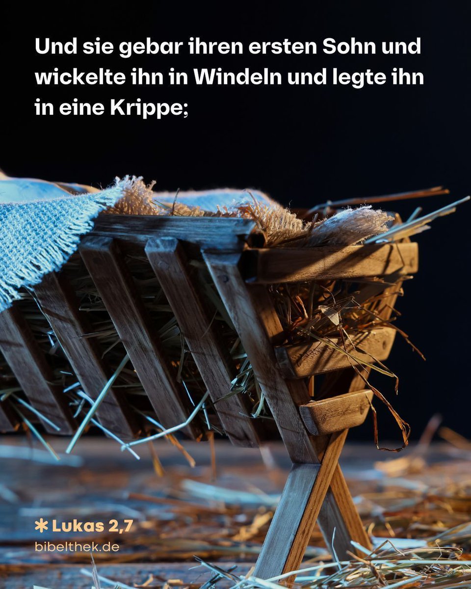 Und sie gebar ihren ersten Sohn und wickelte ihn in Windeln und legte ihn in eine Krippe; denn sie hatten sonst keinen Raum in der Herberge.
Lukas 2,7 (LUT)

bibeltv.de/bibelthek/LUT/…

#bibeltv #bibelthek #bibel #bibelvers #gotteswort #glaube #gott #jesus #hoffnung #liebe