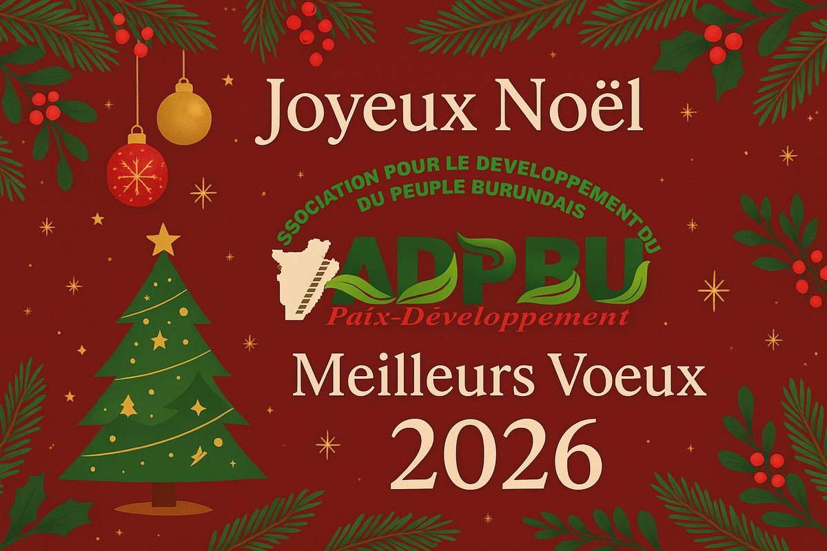 adpbub's tweet photo. L’ #ADPBU vous adresse ses #vœux les plus #chaleureux en cette saison de fêtes.  
Que 2026 soit une année de #paix, de #progrès, de #solidarité et d’#engagement pour un développement durable.
— #Paix - #Développement 

https://t.co/XBOVsEAjQL https://t.co/iPheljd5GD