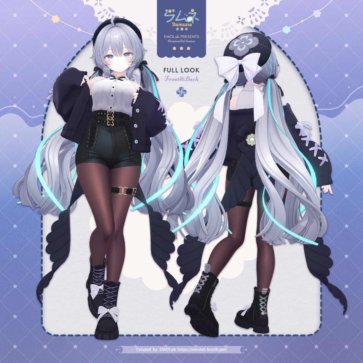 emolab_'s tweet image. /／
📢『ラムネ』リリース！
\＼

えも研の新作アバター『ラムネ』をリリースしました🩵🌟
1/5（月）まで発売記念セール実施中⭕

オリジナル3Dモデル『ラムネ』
emolab.booth.pm/items/7699667

#Ramune3D