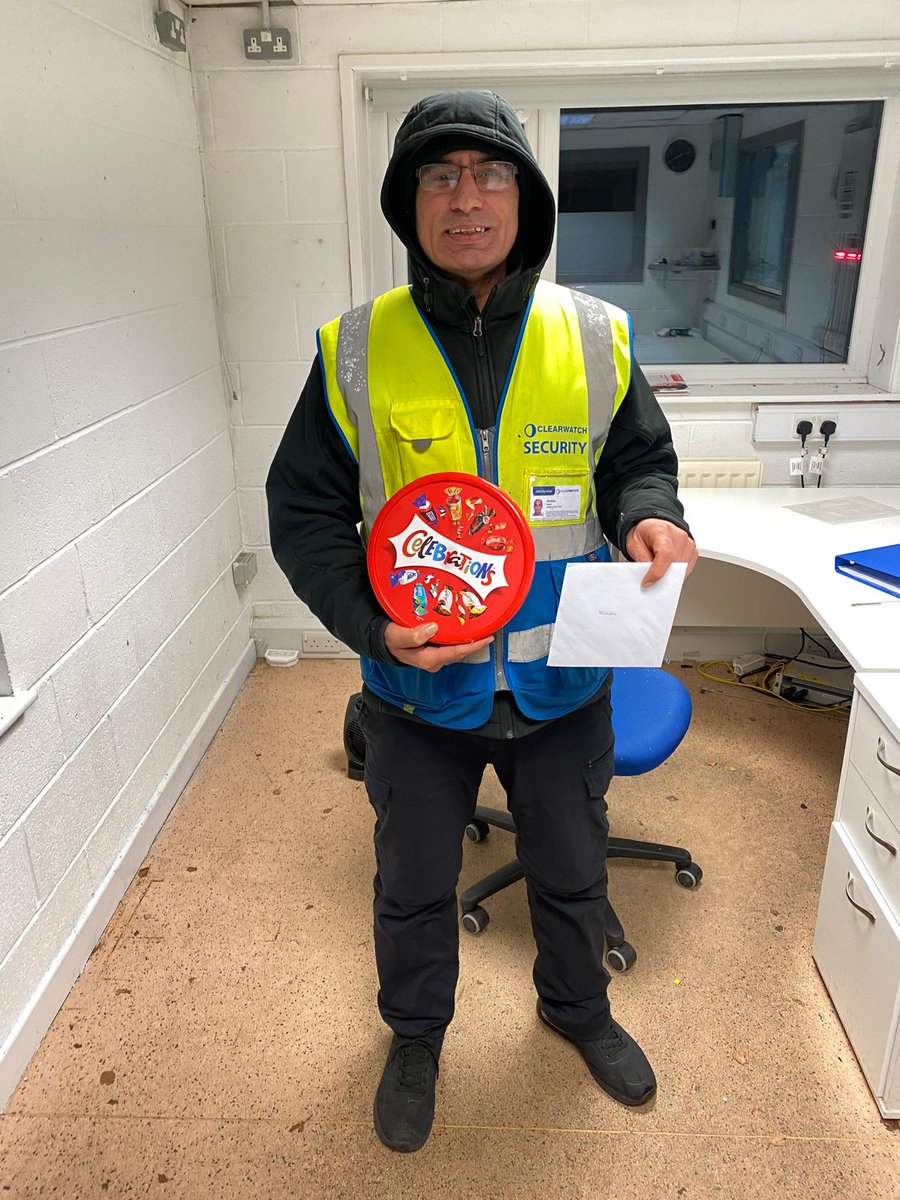 ClearWatch's tweet photo. This week we went out to thank our officers in person one site, one conversation at a time.

A small box of Celebrations, but a genuine thank you to those working through the holidays.

It’s not about the chocolates. It’s about being seen.

#TeamAppreciation https://t.co/QyyM6xlA1K