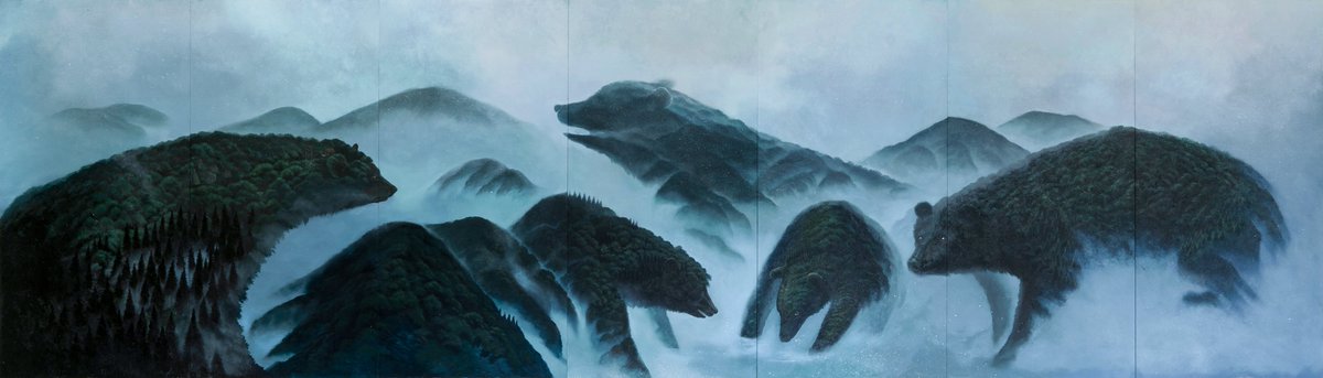 【ご報告】
この度｢山景を纏う者｣が、2025年度 秋田県芸術選奨を受賞致しました。

本作は2021年度北秋田市阿仁公民館での発表から秋田県各所をはじめ、ポーラ美術館や日経日本画大賞、国際芸術祭あいち2025…など、これまでも多くの来場者の方々に見届けていただきました。

そして