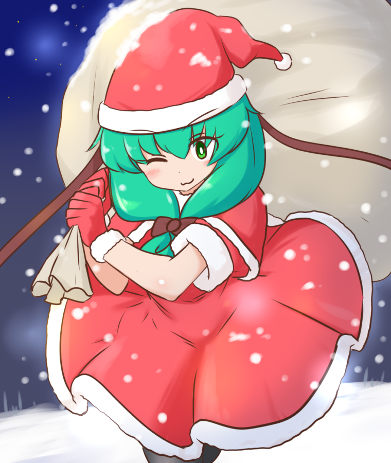 鍵山雛 「ちゃん雛サンタがやってくる」|いすぃのイラスト