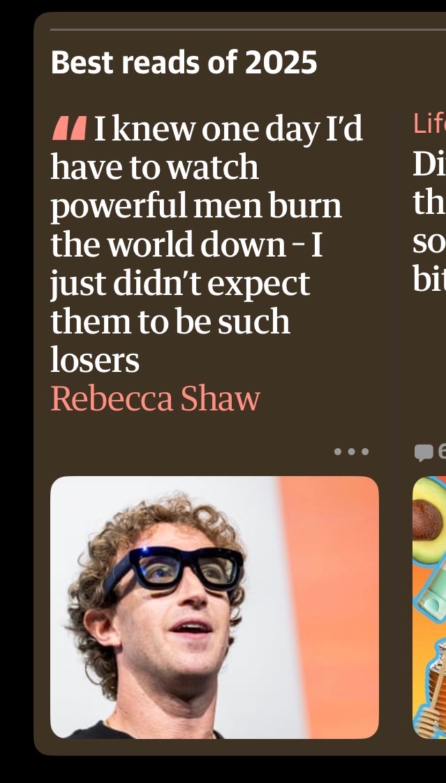 alexfrostick's tweet photo. an absolute stonewall example of the relentless war on masculinity personified by @GuardianAus highlighting this piece as one of their best reads of 2025. https://t.co/dufaZcTlvN