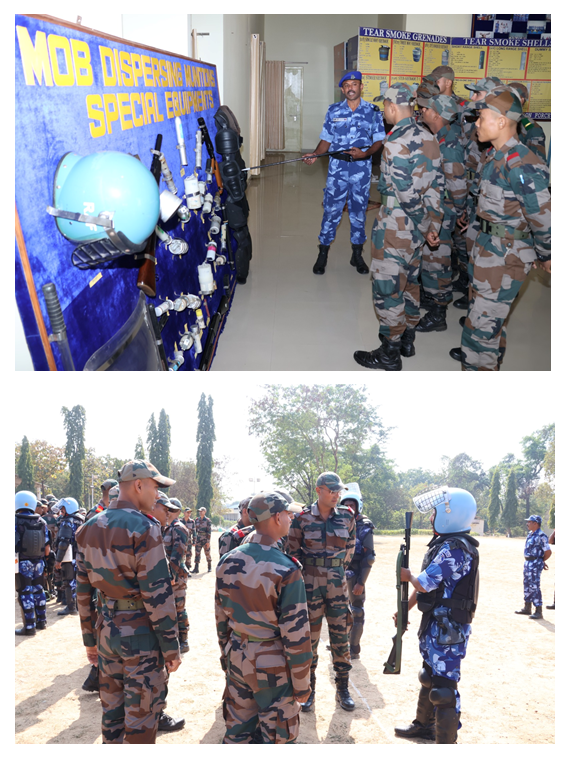 Officer Cadets of SSC 121,Officers' Training Academy of Army visited <a href="/99RAF_CRPF/">99RAF</a> Campus for familiarisation. They were briefed by Sh. Vijay Kumar Verma,Comdt. reg. role of RAF. It was followed by an exhibition of special equipments,weapons,Vajra Vehicle &amp; tear smoke shell firing.