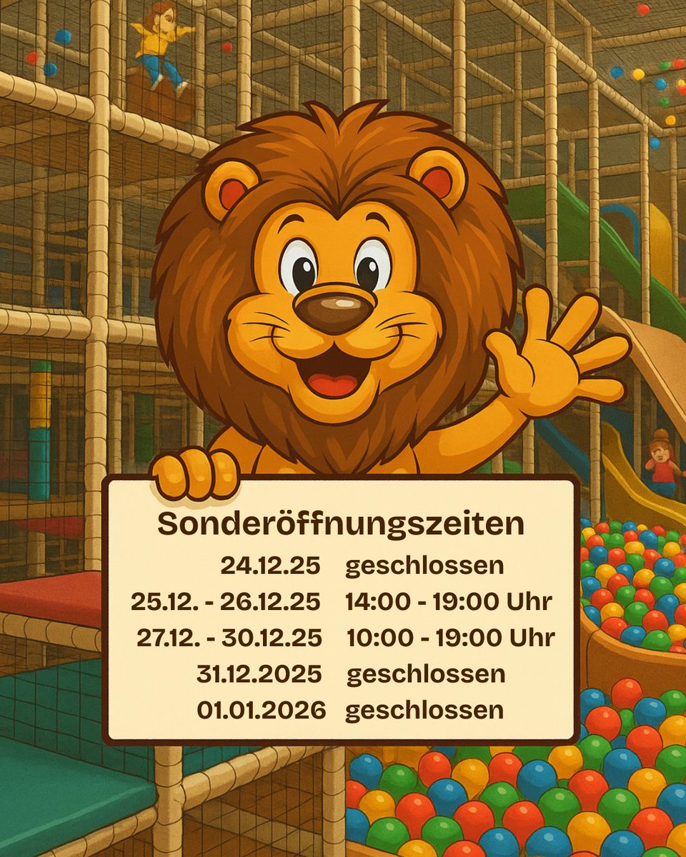 KinderSpielLand's tweet photo. 📢 Achtung! Neue Öffnungszeiten!

Damit ihr nicht vor einer geschlossenen Tür steht, schaut euch bitte unsere Sonderöffnungszeiten an (siehe Bild bzw. Website).

Wir freuen uns sehr auf euren Besuch im KSL✨

#öffnungszeiten #KinderspiellandGoerlitz #rosenhof #goerlitz https://t.co/QwQAs6FUVX