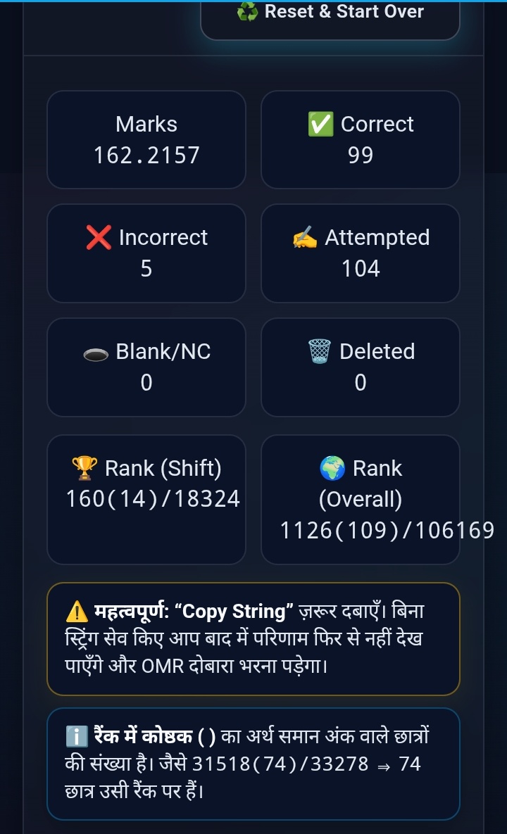 PrateekSai9307's tweet image. 4th ग्रेड मैं 4th shift मै 
162 number पर 18324 बच्चों मै 160 रैंक आई है..! 

4th shift को सबसे हार्ड माना जा रहा था पर बच्चों के नंबर अच्छे आ रहे है