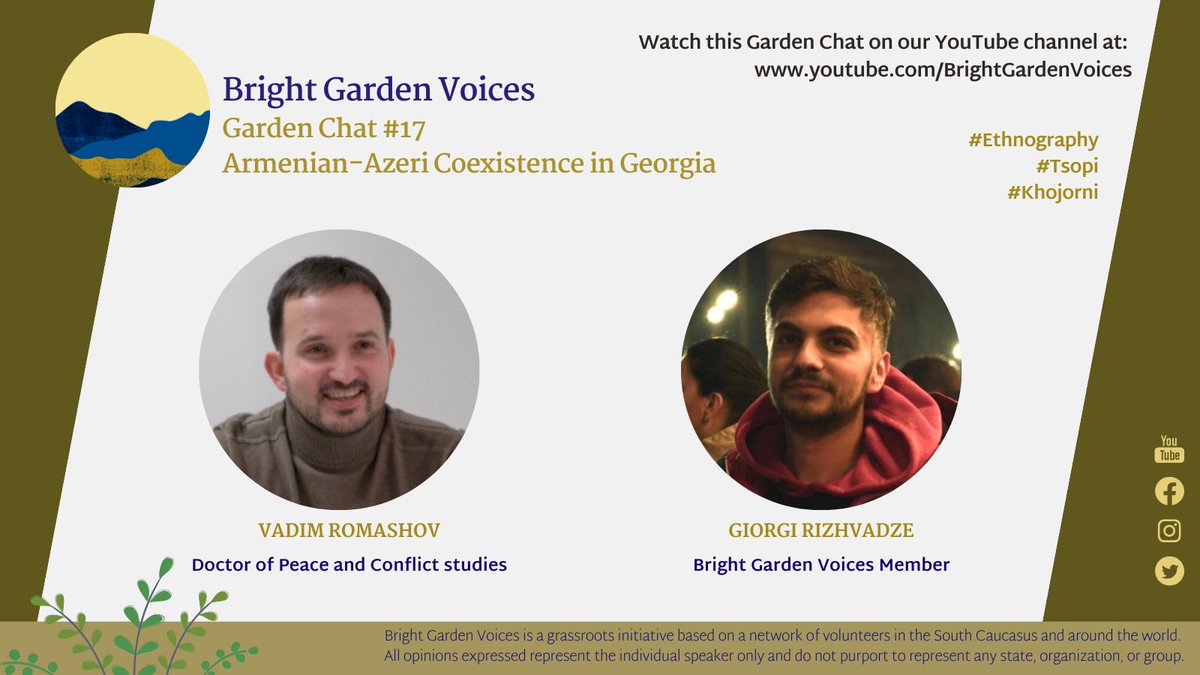 brightgardenv's tweet photo. Vadim Romashov, a researcher at Tampere University, joins @GiorgiRizhvadze to talk about his work on everyday coexistence between Armenian and Azerbaijani rural communities in Georgia, drawing on his research "Living Together with Difference". https://t.co/l6BJUQGVd5