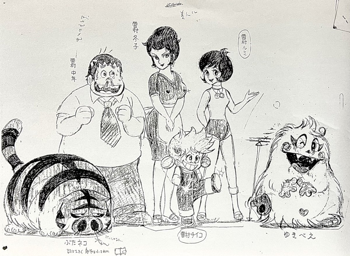 「ゆきべえ」のキャラ設定
アニメ化が実現せずに終わった永井豪、桜田吾作原作の漫画作品。