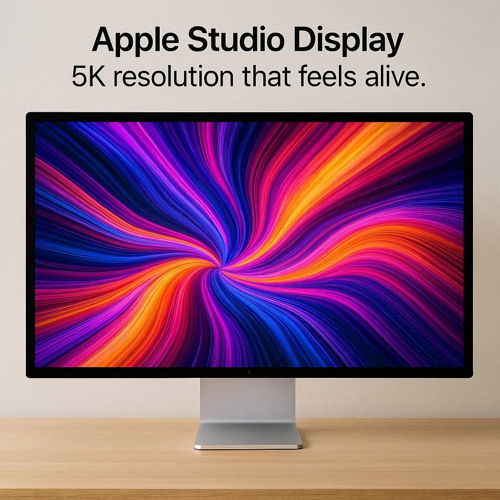 MindSparkInfo's tweet photo. Apple Studio Display — 5K resolution that feels alive. 🎨 

For designers, creators, and dreamers who demand perfection.

When your screen becomes a canvas — imagination finds its stage.

#AppleStudioDisplay #AppleDesign #CreativeTech @Apple @googledevs https://t.co/YhyRtmDj9H