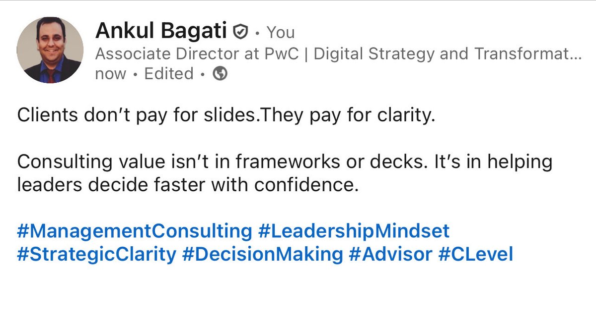 ankulb's tweet photo. #ManagementConsulting #LeadershipMindset #StrategicClarity #DecisionMaking #Advisor #CLevel https://t.co/9r022cKayD