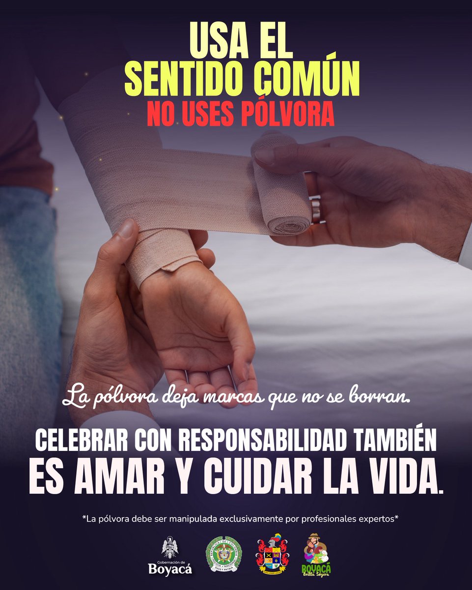 🎄✨Que la Navidad se ilumine con luces de alegría, no con luces de emergencia ✨🎄

Usar el sentido común también es un acto de amor. Celebremos con responsabilidad.

Boyacá brilla segura
🧠✨ Usa el sentido común, no uses pólvora

<a href="/GobBoyaca/">Gobernación de Boyacá</a> 

#NavidadSegura #BoyacáBrillaSegura