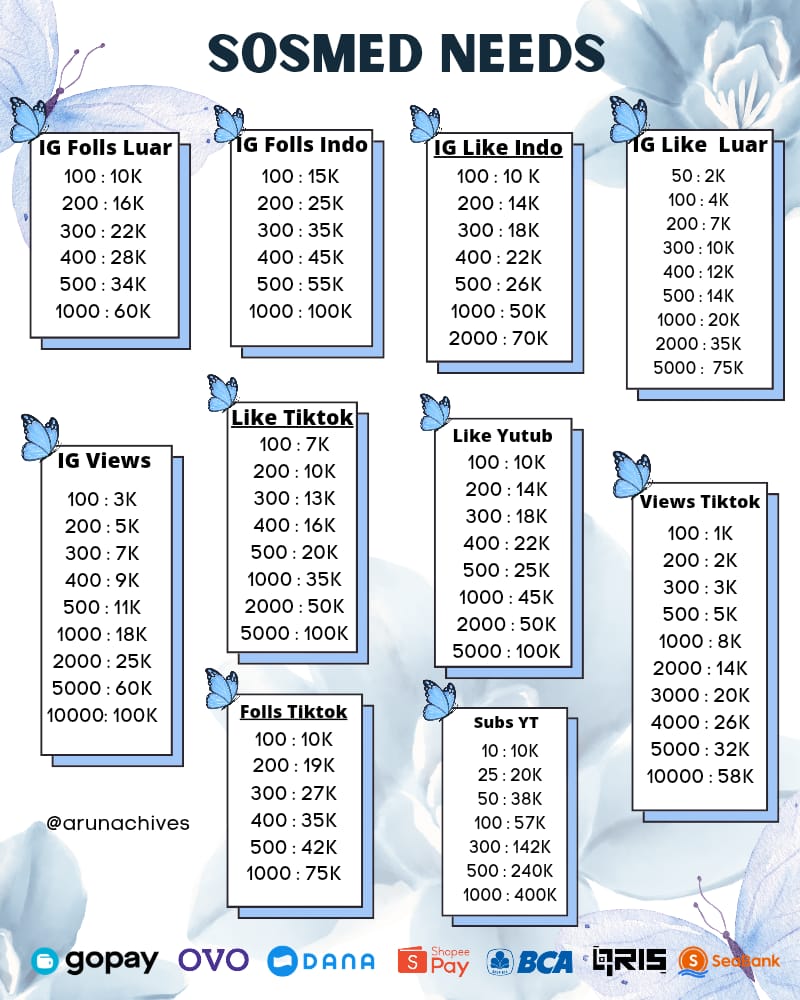 arunachives's tweet image. soree! kalo kalian lagi butuh followers like view bisa ke aku yaaa, aku jual nih! Ada ig tiktok dan masih banyak lagi,  langsungg aja wa di bio yaa 💓 #zonauang 1839