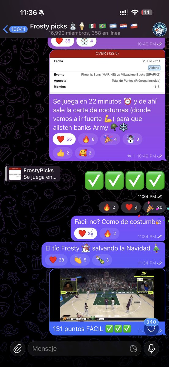 Frosty701's tweet image. Haciendo gane FÁCIL al Army ❄️🪖

El tío Frosty ☃️ salvando la Navidad 🎄 COMO DE COSTUMBRE ⛹🏿‍♂️❤️

A COBRARRRRRRR 🏦

✅ Suns vs Bucks / Over 122.5: Momio -118