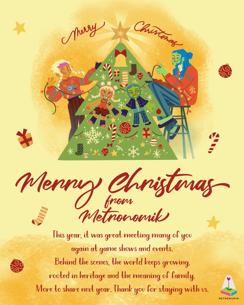 NoStraightRoads's tweet image. Merry Christmas from #Metronomik!🎄
It was great meeting many of you again at game shows &amp;amp; events this year. Our games keep growing as we build them, rooted in heritage and family values. More to share next year.
Thank you for staying with us.♥️

Credit: Concept Artist @inconyoo