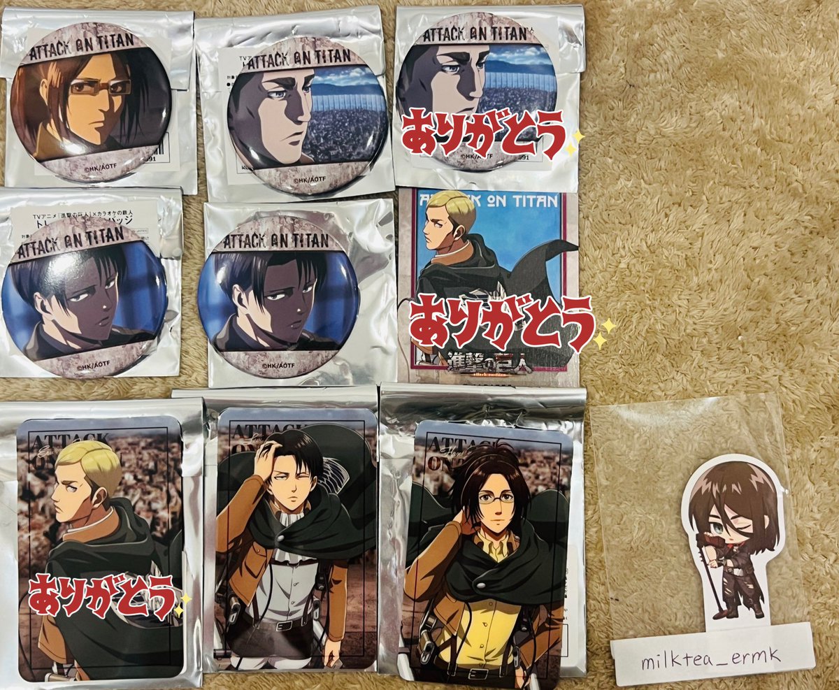 【未開封】進撃の巨人 カラオケの鉄人 デカ缶バッジ エレン ミカサ 進撃の巨人 ミカサ 缶バッジ カラオケの鉄人 カラ鉄 海