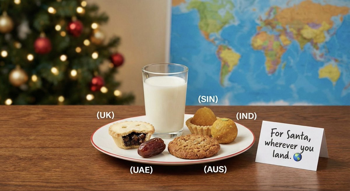 SPareekshit's tweet photo. Cookies out? 🍪 Milk poured? 🥛
Whether you’re celebrating a White Christmas in the UK or a Sunny Christmas in Oz/UAE, the excitement is the same!
Travel safe and enjoy the calm before the wrapping paper storm. 🎁
#ChristmasEve #FestiveSeason2025 https://t.co/o7LjvX0sqw