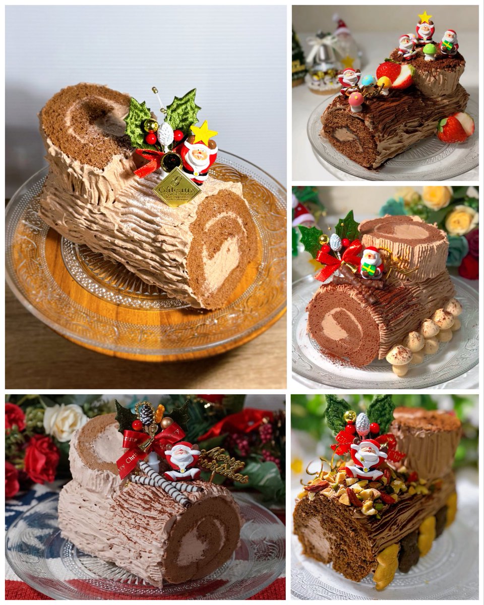 Calpisp's tweet image. 我が家はブッシュドノエル派🎄.*

#ブッシュドノエル 
#お菓子作り好きな人と繋がりたい 
#コッタ