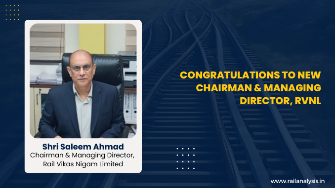 RailAnalysis's tweet image. Shri Saleem Ahmad takes charge as Chairman &amp;amp; Managing Director of Rail Vikas Nigam Limited

Read more: railanalysis.in/appointment/sh…

#Appointment #RVNL #RailVikasNigamLimited #Leadership #RailInfrastructure #UrbanTransport #RailAnalysis