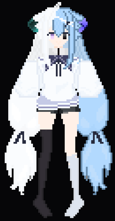 MyNameIsMine99's tweet photo. Day 11 of pixel art practice.
Christmas Eve is when we do stuff for Christmas in our family so I was a little rushed for this one but we love Aquwa here. She's a funny lil guy and I love her dynamic with everyone she collabs with. 
#aquwarium https://t.co/Xhf1AqCdeg