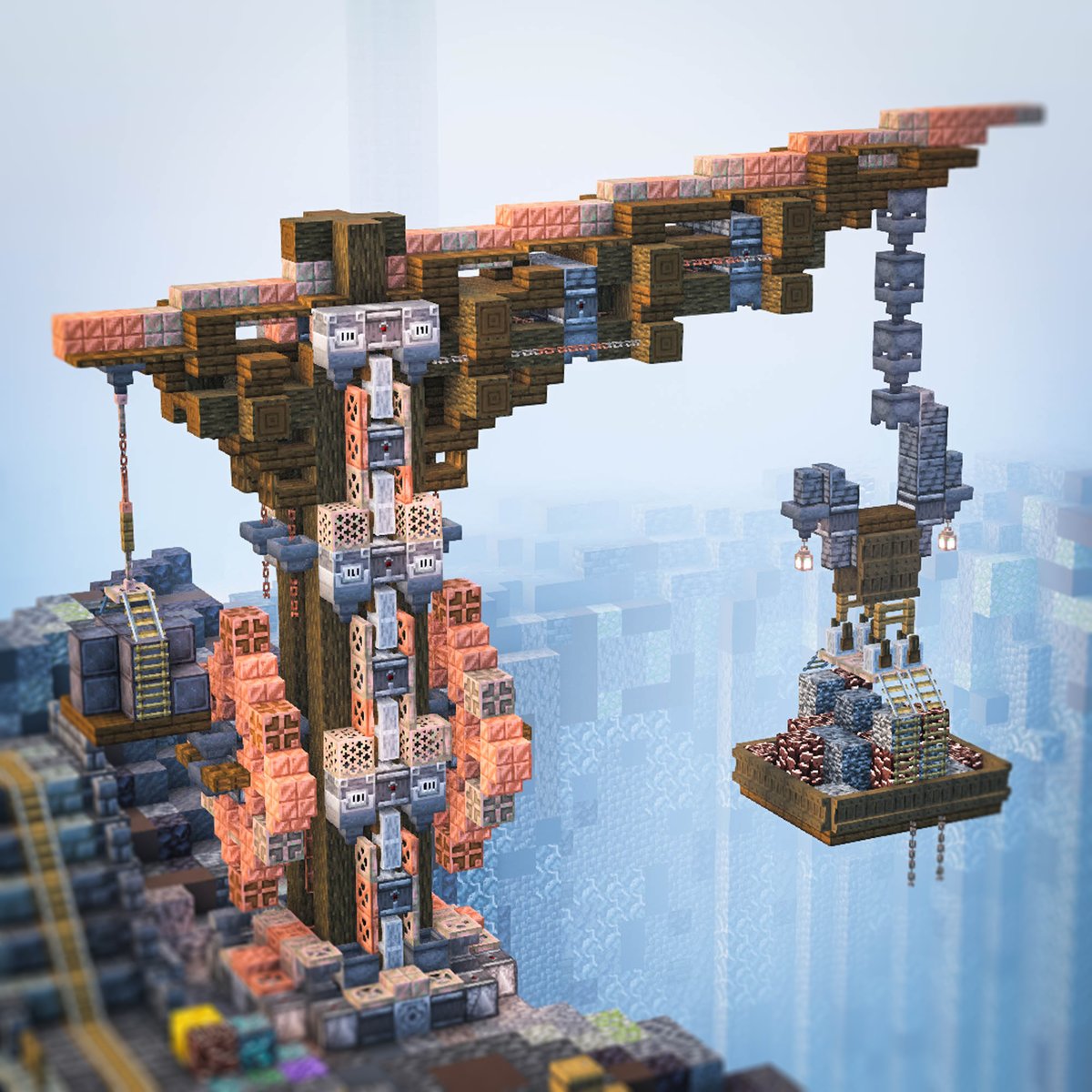 #シナクラ
3日間ご視聴ありがとうございました✨
お絵描きするように建築進めました🎨楽しかった！

🌳森の変カワ民家
🌳鉱山区の変カワクレーン