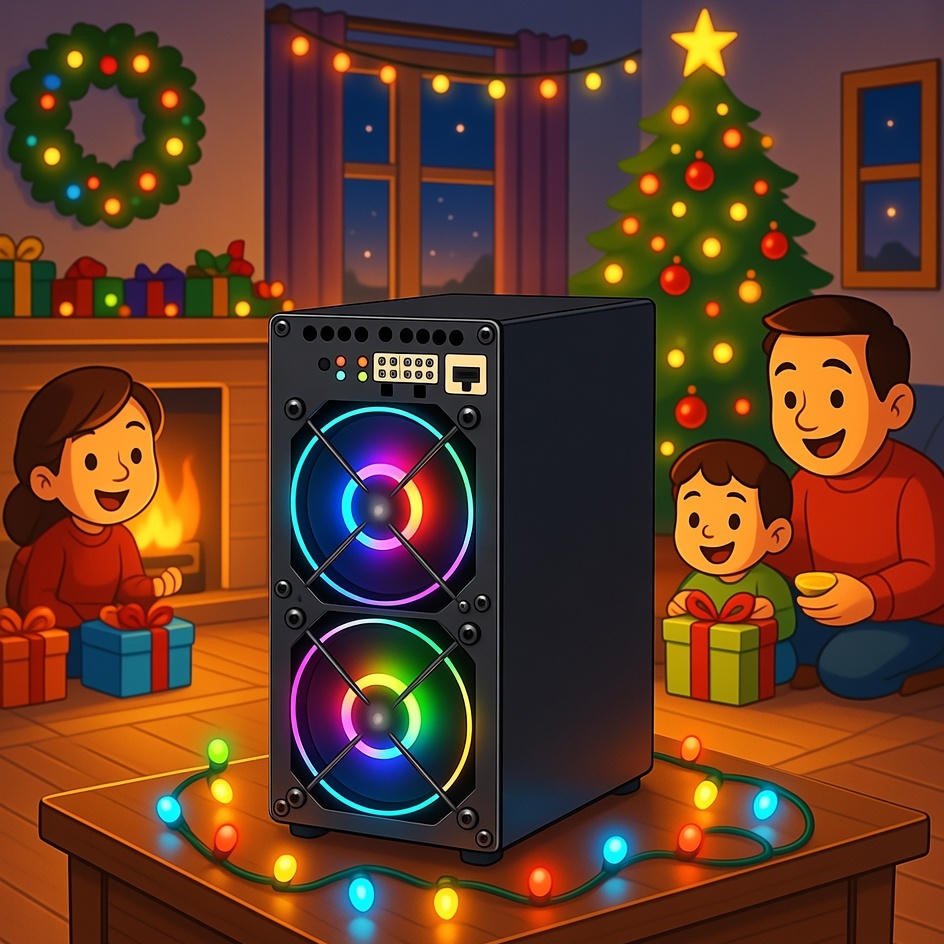 zc_miner's tweet photo. When your Christmas heater also pays you in crypto 😏⛏️🎄#CryptoMining #HomeMinerLife #Goldshell #ChristmasCrypto #SilentMining https://t.co/cULpSLF3m5